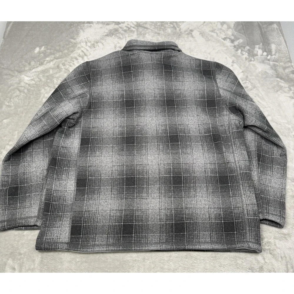 The North Face Fleece Jacket Mens 2XL XXL Gray Plaid Pullover Sweatshirt Sweater